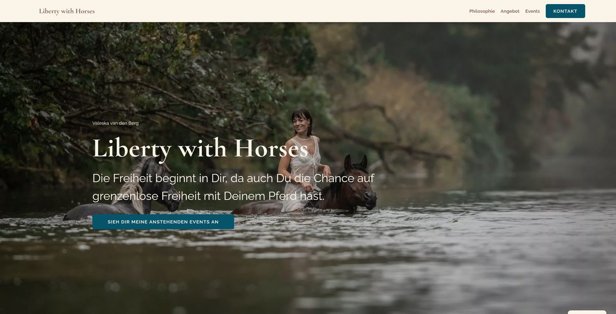 WordPress Website für Pferdetrainerin Valeska van den Berg – Neuerstellung mit Eventkalender